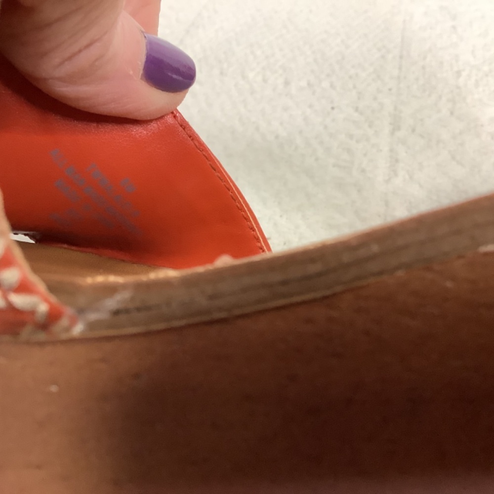 EUC Tommy‎ Hilfiger Walslei Orange Platform Sandals - Picture 11 of 12
